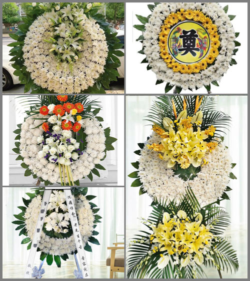 山东青岛莱西市马连庄镇小台子村花圈速递